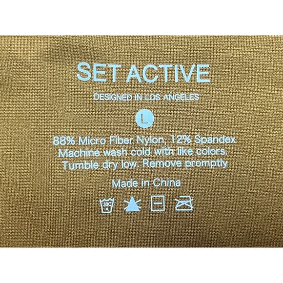 NWT SET ACTIVE Yellow Yoga Active Gym Leggings Pants  Women's Size Large - Picture 3 of 8